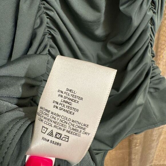Express Body Contour Compression Ruched Bodysuit Sage Green XL - Picture 6 of 8